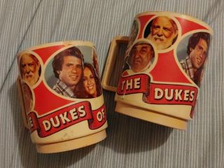 2 Vintage 1981 Deka Usa Made Dukes Of Hazzard Plastic Mug Cups