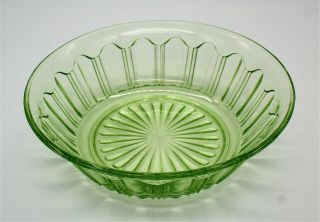 Green Depression Glass Anchor Hocking Colonial Knife & Fork Pattern 9 " Bowl