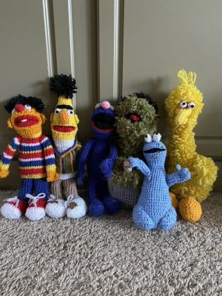 Crocheted Sesame Street Characters Set Of Six
