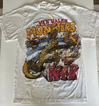 Vintage Van Halen Monsters Of Rock 1988 Rfk Stadium Concert Shirt Youth Large