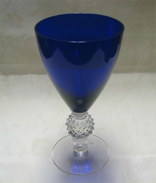 Morgantown Cobalt Blue Elegant Pressed Glass Golf Ball Water Goblet