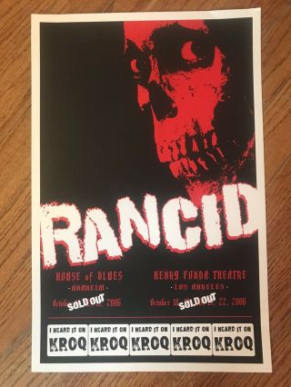 Rancid L.  A Concert Poster 2006