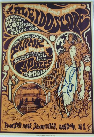 Kaleidoscope 50th Anniversary Freak - Out Poster 18 " X 12.  5 " Signed By Twink