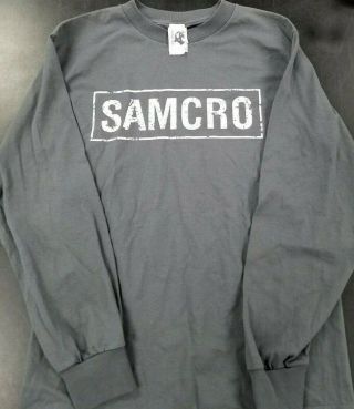 Sons Of Anarchy Samcro Logo Official Long Sleeve Gray Shirt