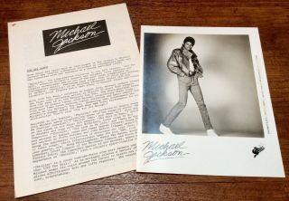 Michael Jackson Promo Photo And Press Release For Thriller