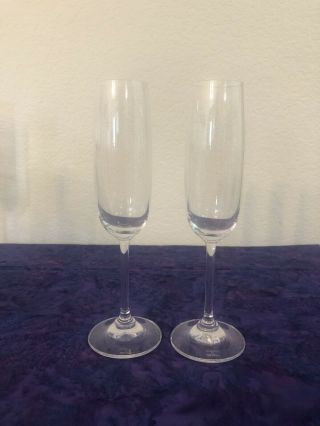 2 Waterford Marquis Vintage Crystal Fluted Champagne Glasses - Signed - Pretty