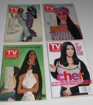 Four Sonny & Cher Tv Guides 1973 1974 1975 1999