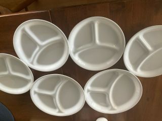 6 Corelle Usa Winter Frost White Divided Grill Plates 2 Dinner 4 Lunch Plate Euc