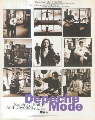 (hfbk14) Poster/advert 13x11 " Depeche Mode : Songs Of Faith And Devotion