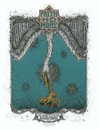 Faith No More Bucharest 2009 Silkscreened Poster By Marq Spusta - Mike Patton