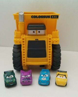 Disney Pixar Cars Colossus Xxl Dump Truck With 4 Micro Drifters