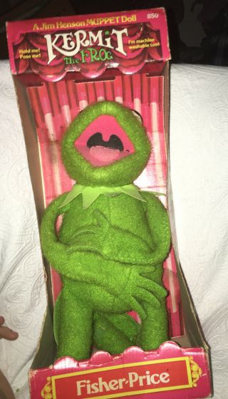 Vintage Kermit The Frog 850 1976 Fisher Price Plush Muppet Jim Henson