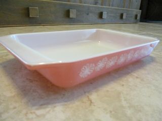 Pyrex Pink Daisy Casserole Baking Dish Space Saver 548 - B 1 1/4 Qt.