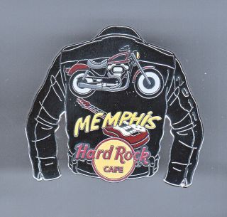 Hard Rock Cafe Pin: Memphis 2011 Leather Motorcycle Jacket Le300