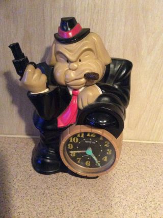 Rare Vintage Novelty Alarm Clock - Gangster Bulldog