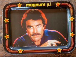 Vintage 1982 Magnum P.  I Tom Selleck Folding Tv Tray,  Universal City Studio Inc
