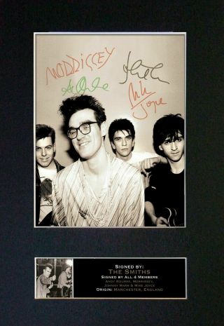 The Smiths - Autographed / Signed And Mounted Photograph ⭐⭐⭐⭐⭐