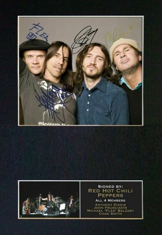 Red Hot Chili Peppers - Autographed / Signed And Mounted Photograph ⭐⭐⭐⭐⭐