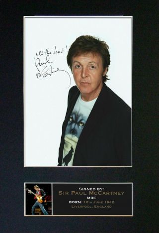 Paul Mccartney (the Beatles) - Autographed / Signed And Mounted Photograph ⭐⭐⭐⭐⭐