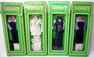 Mego Sonny & Cher 4 Outfits For 12 " Figure Doll W Boxes Tux Hoedown Space Prince