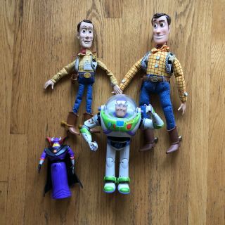 Ultra Rare Toy Story Pull String Woody Plus Buzz Lightyear 2001 Zerg $0