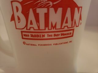 vintage red Fire King BATMAN ROBIN Anchor Hocking Milk Glass mug cup 2