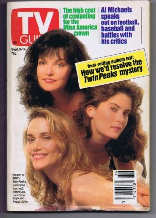 Vintage September 8 1990 Tv Guide No Label Twin Peaks Lee Boyle Lipton
