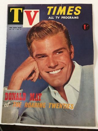 1962 Donald May The Roaring 20’s Tv Times Week Guide Regional Australia