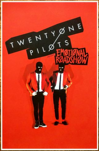 Twenty One Pilots Emotional Roadshow Tour 2016 Ltd Ed Rare Poster Blurryface 21p