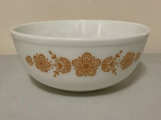 Vintage Pyrex Butterfly Gold 404 4 - Quart Large Mixing Bowl Dish - Pristine