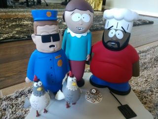 Mirage South Park Chef,  Mrs.  Cartman Officer Barbrady Vinyl Figures Mezco
