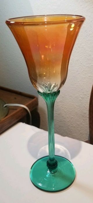 Rick Strini,  Early,  Handblown Art Glass Wine Goblet,  1970 