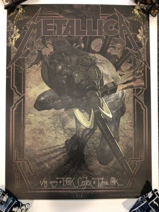 Metallica Vip Poster Print 1/18 2019 Bok Center Tulsa Oklahoma