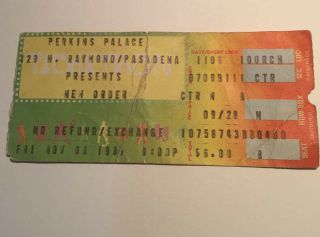 Order / Perkins Palace Pasedena / Nov 6 1981 / Ticket Stub Memorabilia