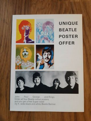 Beatles Richard Avedon Psychedelic Poster Order Form Daily Express