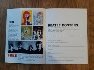Beatles Richard Avedon psychedelic poster order form Daily Express 2
