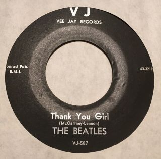 The Beatles Vee - Jay 45 Thank You Girl Nm Paul Mccartney,  Ringo Starr,  John