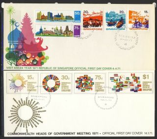 Singapore 6 First Day Covers From 1970 - 1 With Special Cancels
