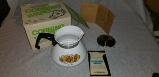 Vintage Corning Ware “spice Of Life” Teapot P - 104 6 Cup Usa W/ Box Opened