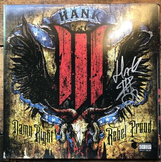Authentic Hank Williams Iii: Damn Right Rebel Proud Promo Signed Cover Only Ex