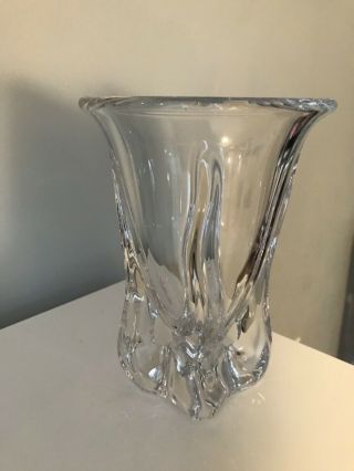 Vintage Mid - Century Modern Art Vannes Le Chatel Crystal Vase