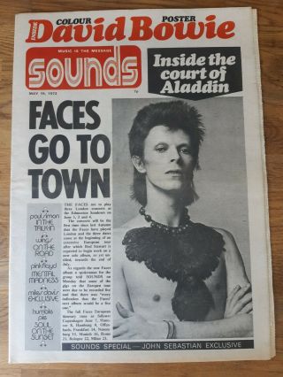 Sounds Music Newspaper May 19th 1973 David Bowie Cover And Colour Poster