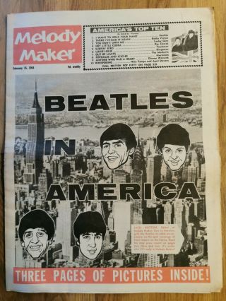 Melody Maker Newspaper February 15th 1964 The Beatles In America Cover