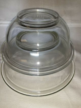 Set Of 2 Vintage Pyrex Clear Glass Mixing Nesting Bowls - 322 - 323 Vgc Usa S/h