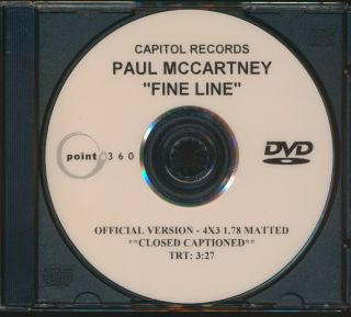Beatles Ultra Rare 2005 Paul Mccartney " Fine Line " Promo Dvd