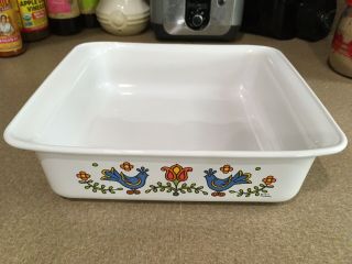 Vintage Corning Ware Country Festival 1975 P - 322 8x8x2 Casserole/baking Pan