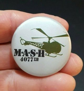 Rare Vintage M A S H 4077th Pin Button Fr 1983 Last Episode Helicopter 1 - 1/2 "