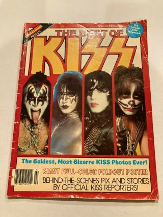 2 Kiss Gene Simmons Ace Frehley Peter Criss Paul Stanley Magazines With Poster