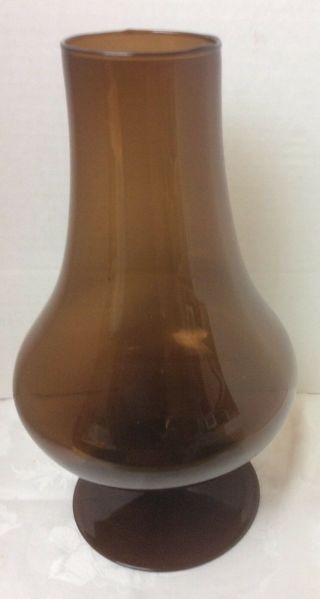 Mid - Century Modern Vase In Smoky Topaz Or Brown Glass.  Great Neutral Piece