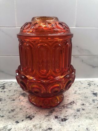 Le Smith Moon And Stars Amberina Glass Fairy Courting Candle Lamp